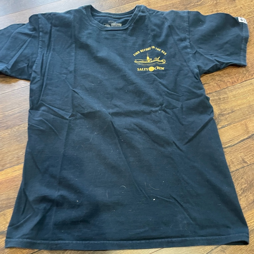 🔥Ts 2/$15 or 3/$20 Salty Crew Navy and Gold BoatT-Shirt, ironed, ready to go - Picture 7 of 7